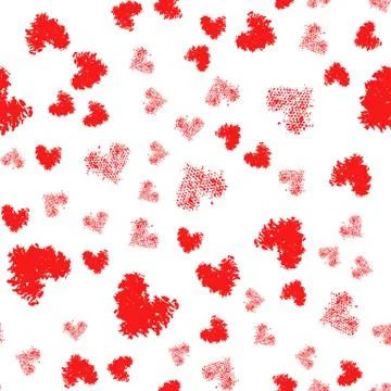 Seamless geometric pattern with hearts. Vector repeating texture Stock Illustration