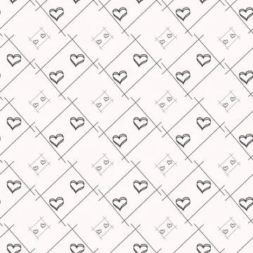 Seamless geometric pattern with hearts. Vector repeating texture. Holiday p.. Stock Illustration