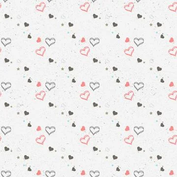 Seamless geometric pattern with hearts. Vector repeating texture. Holiday p.. Stock Illustration