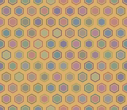 Seamless geometric pattern. Hexagon bold mosaic cell with padding and inner.. Stock Illustration