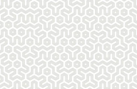 Seamless geometric pattern with hexagons and lines. Irregular structure for Stock Illustration