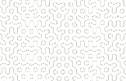 Seamless geometric pattern with hexagons and lines. Irregular structure for Stock Illustration
