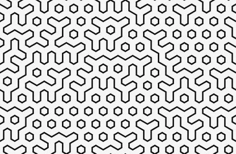 Seamless geometric pattern with hexagons and lines. Irregular structure for Stock Illustration