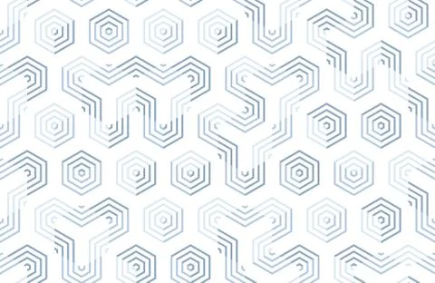 Seamless geometric pattern with hexagons and lines. Irregular structure for Stock Illustration