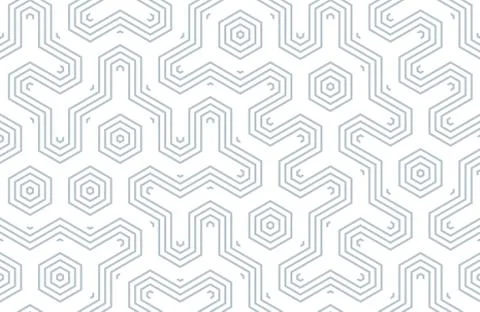 Seamless geometric pattern with hexagons and lines. Irregular structure for Stock Illustration