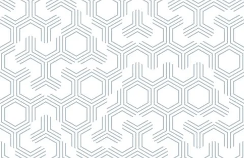 Seamless geometric pattern with hexagons and lines. Irregular structure for Stock Illustration