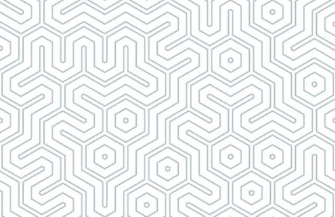 Seamless geometric pattern with hexagons and lines. Irregular structure for Stock Illustration