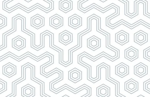 Seamless geometric pattern with hexagons and lines. Irregular structure for Illustrazione stock