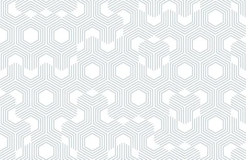 Seamless geometric pattern with hexagons and lines. Irregular structure for Stock Illustration