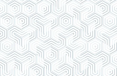 Seamless geometric pattern with hexagons and lines. Irregular structure for Illustrazione stock