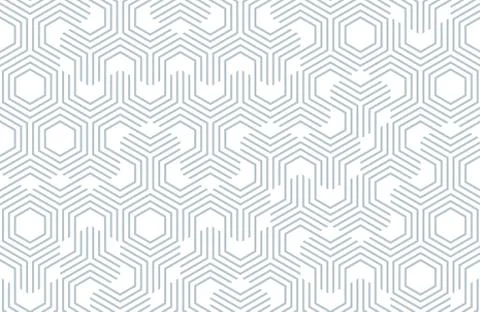 Seamless geometric pattern with hexagons and lines. Irregular structure for Stock Illustration