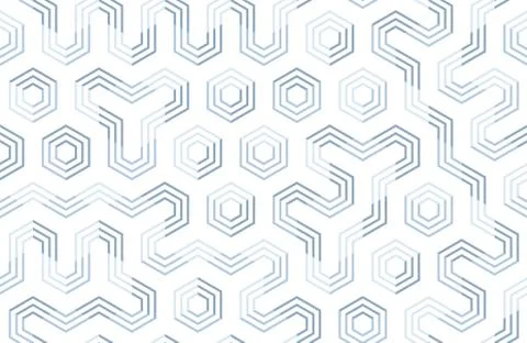 Seamless geometric pattern with hexagons and lines. Irregular structure for Stock Illustration