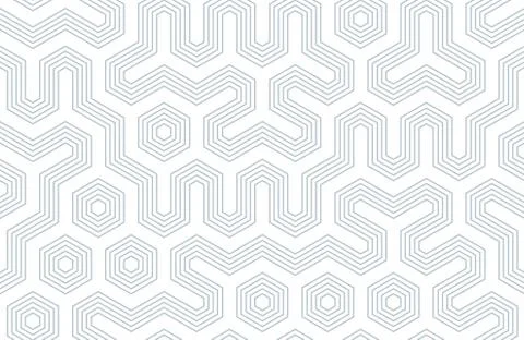 Seamless geometric pattern with hexagons and lines. Irregular structure for Stock Illustration