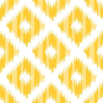 Seamless geometric pattern, ikat fabric style. Stock Illustration