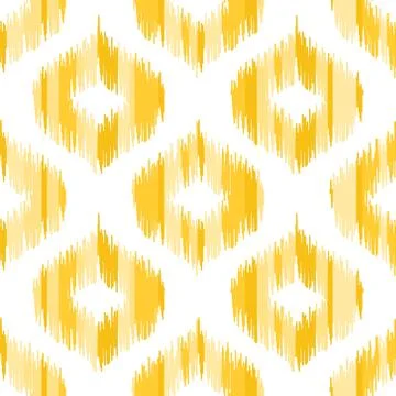 Seamless geometric pattern, ikat fabric style. Stock Illustration