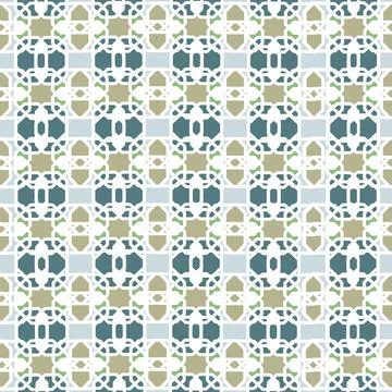 A seamless geometric pattern inspired by Islamic art and architecture featu.. Stock Illustration
