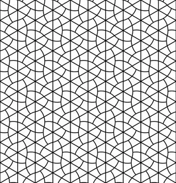 Seamless geometric pattern inspired by Japanese Kumiko ornament .Black white. 스톡 일러스트
