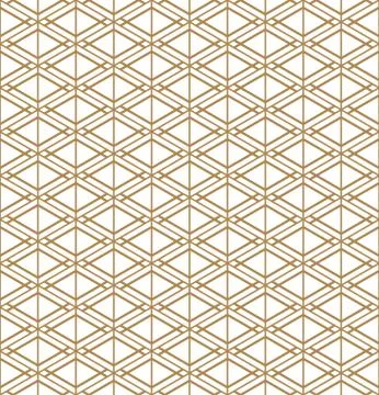 Seamless geometric pattern inspired by Japanese Kumiko ornament. Stock Illustration