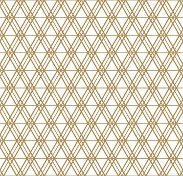 Seamless geometric pattern inspired by Japanese Kumiko ornament. Stock Illustration