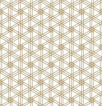 Seamless geometric pattern inspired by Japanese woodworking style Kumiko zaik Stock Illustration