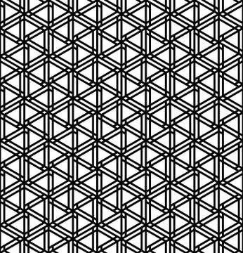 Seamless geometric pattern inspired by Japanese woodworking style Kumiko zaik Stock Illustration