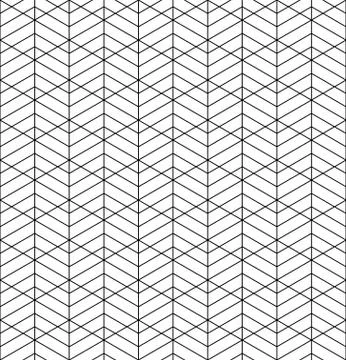 Seamless geometric pattern inspired by Japanese Kumiko ornament .Black white. Stock Illustration