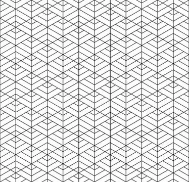 Seamless geometric pattern inspired by Japanese Kumiko ornament .Black white. Stock Illustration