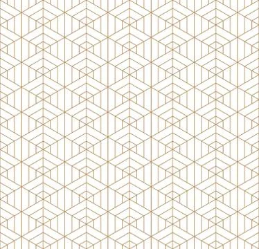 Seamless geometric pattern inspired by Japanese Kumiko ornament. Illustrazione stock