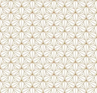 Seamless geometric pattern inspired by Japanese Kumiko ornament. Stock Illustration