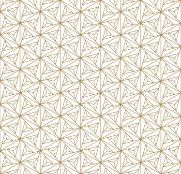 Seamless geometric pattern inspired by Japanese Kumiko ornament. Stock Illustration