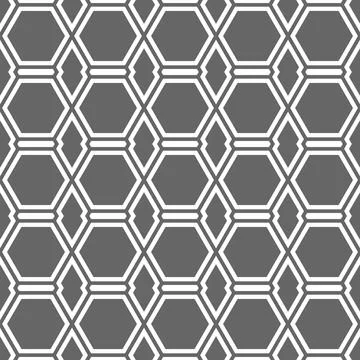 Seamless geometric pattern of intersecting lines creating hexagons. An orname Stock Illustration