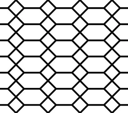 Seamless geometric pattern of intertwining black lines. Stock Illustration