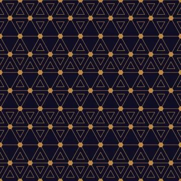 Seamless geometric pattern with interweaving thin lines triangles Illustrazione stock