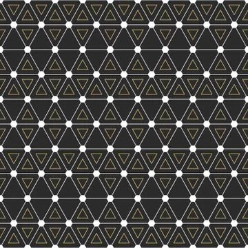 Seamless geometric pattern with interweaving thin lines triangle, hexagon pat Illustrazione stock
