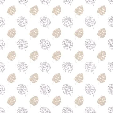 Seamless geometric pattern with leaves, blades of grass and twigs Illustrazione stock