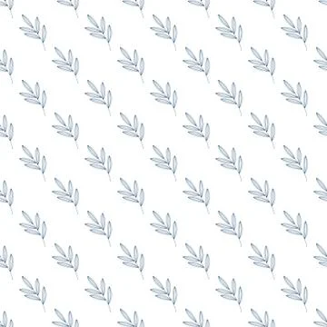 Seamless geometric pattern with leaves, blades of grass and twigs 스톡 일러스트