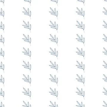Seamless geometric pattern with leaves, blades of grass and twigs Illustrazione stock
