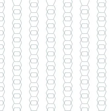 Seamless geometric pattern of light blue hexagons on white background Stock Illustration