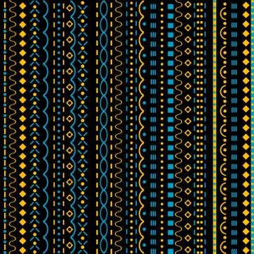 Seamless geometric pattern with lines and dots Stock Illustration