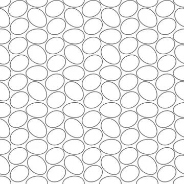 Seamless geometric pattern, many eggs nicely arranged on white background Stock Illustration