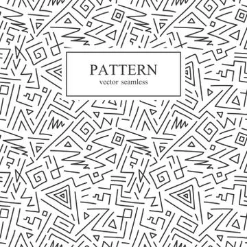 Seamless geometric pattern in memphis style.Hand drawn Illustrazione stock