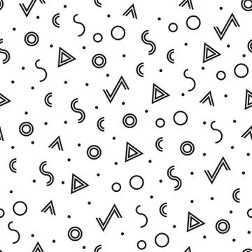 Seamless geometric pattern. Modern hipster texture with triangle, circle  イラスト素材