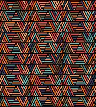 Seamless geometric pattern with multi-colored lines. Modern random colors. Stock Illustration