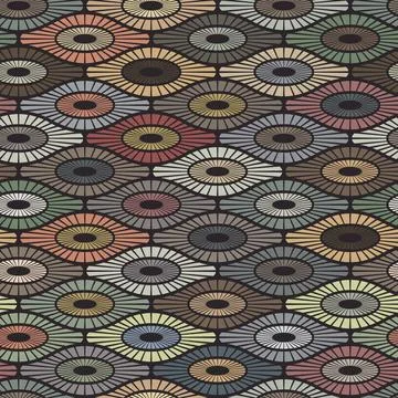 Seamless geometric pattern with multicolored ovals.  Vector illustration Stock Illustration