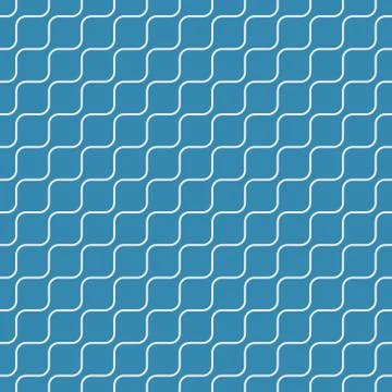 Seamless geometric pattern, oblique wave on blue background Stock Illustration