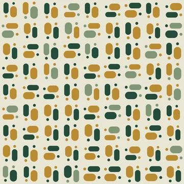 Seamless geometric pattern with olive and gold rounded shapes for modern te.. Stock Illustration