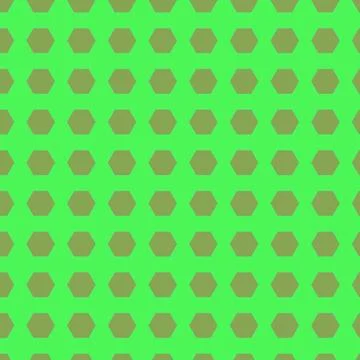 Seamless geometric pattern with olive hexagons on vibrant green background .. Stock Illustration