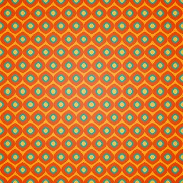 Seamless geometric pattern on orange background Stock Illustration