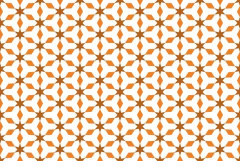 Seamless geometric pattern. In orange, brown colors on white background. Stock Illustration
