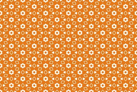 Seamless geometric pattern. In orange, white colors. Stock Illustration
